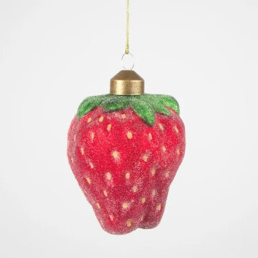 Sugared Strawberry Decoration Large Red